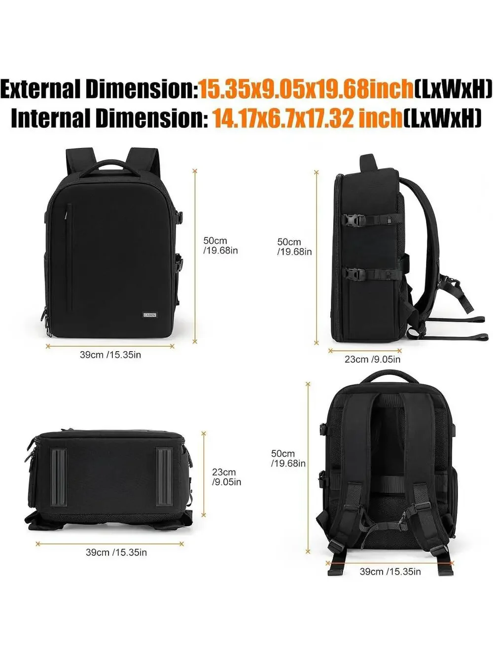 Extra Large DSLR Camera Backpack with 17